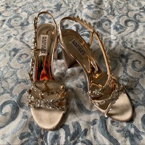 Badgley Mischka | Gold Rhinestone Bridal Heels